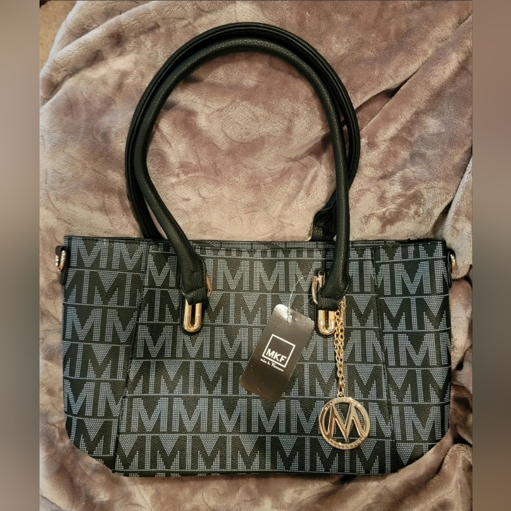 Black 2 in 1 - MKF Mia K Farrow Womens Purse w/ Removable Smaller Bag Inside